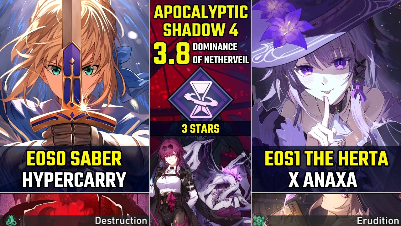 E0S0 Сэйбер Гиперкерри & E0S1 Великая Герта x Анакса | Иллюзия Конца 4 | Хонкай Стар Рейл 3.8