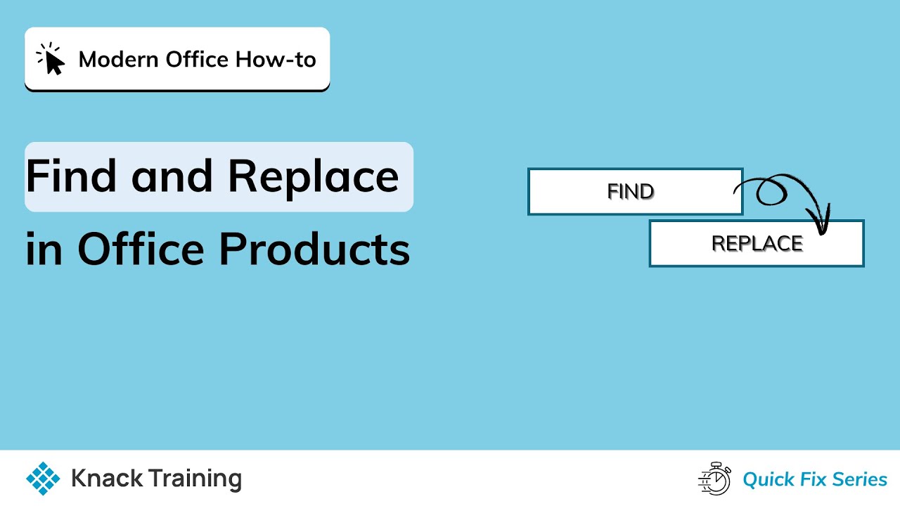 Find and Replace in Microsoft Office Everyday Office YouTube