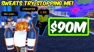 TRYHARDS try STOPPING ME from obtaining 90 MILLION CASH! | Roblox Jailbreak