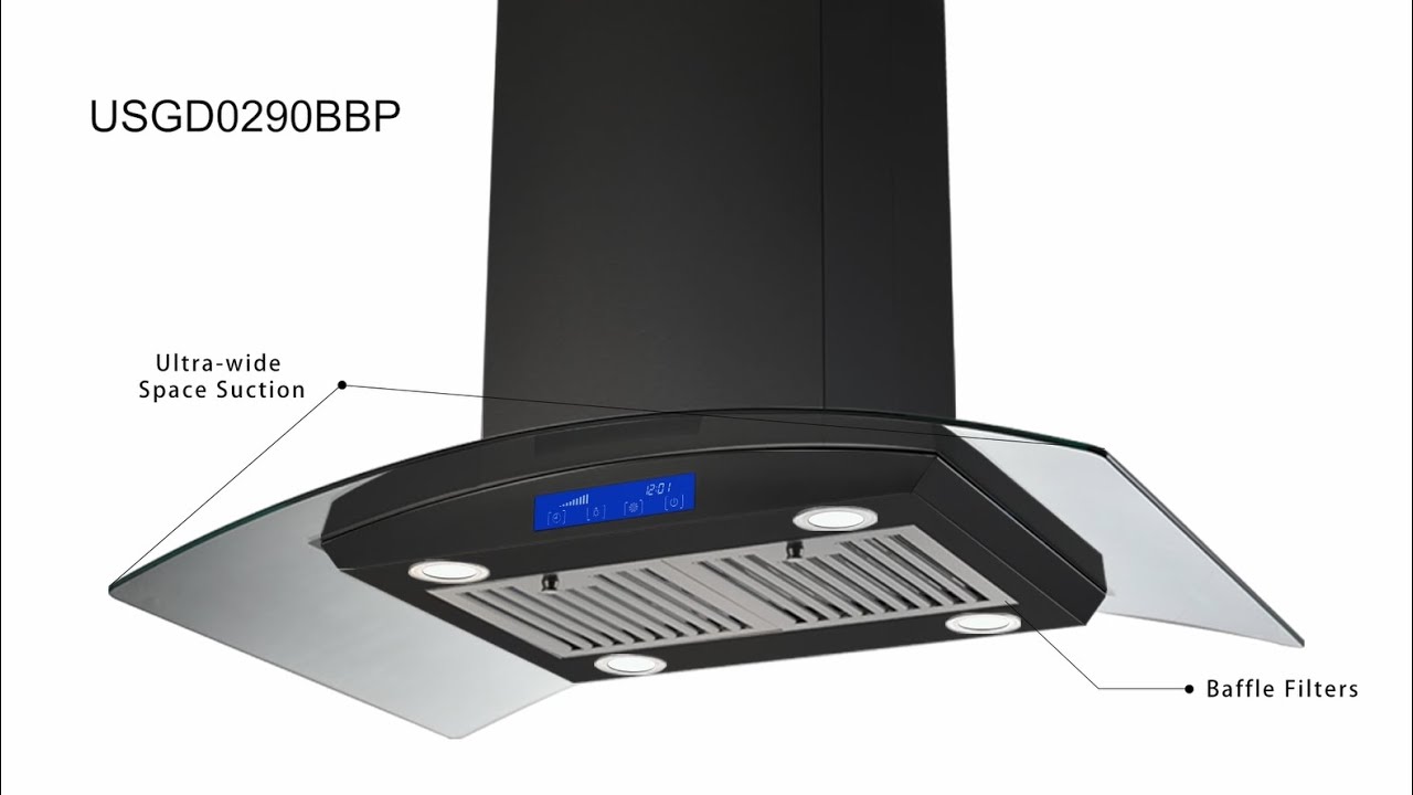 Tieasy 36 inch Island Mount Range Hood 700CFM with 4 LED Lights  