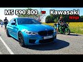 Что творит ПСИХ на СПОРТБАЙКЕ! BMW M5 F90 vs Kawasaki Ninja ZX10R. AUDI Q3 2.0T vs Aprilia RSV4