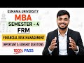 FRM IMPORTANT QUESTIONS 🔥 | MBA O.U SEM-4 | 💯 PASS | FINANCIAL RISK MANAGEMENT