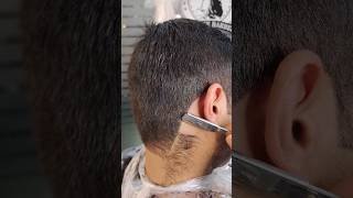 Hairdresser Shaving Mans Neck Straight Razor | pat 3#shorts