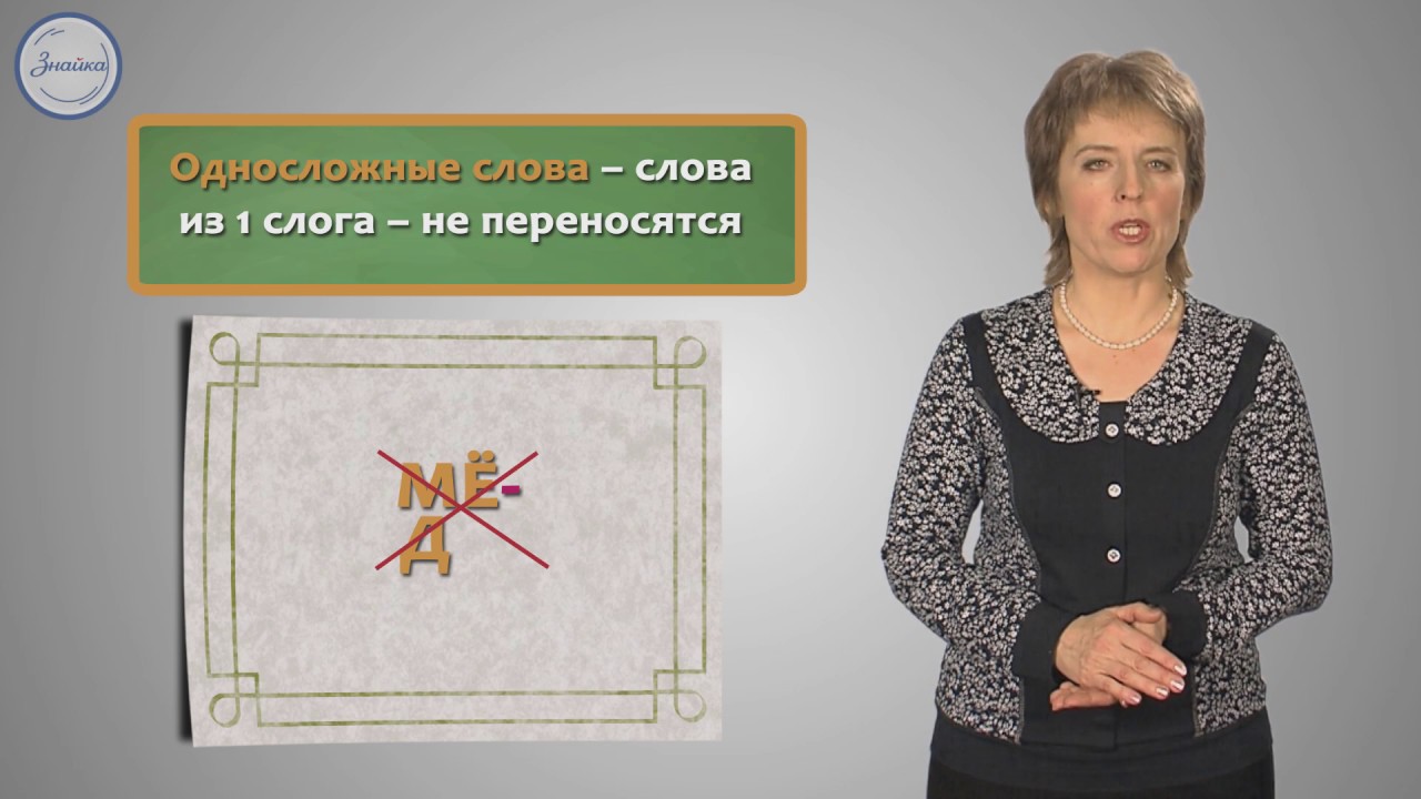 Русский 1 класс. Правила переноса слов с одной строки на другую - YouTube