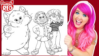 Coloring Turning Red Mei Mei  & Priya Coloring Pages | Prismacolor Paint Markers