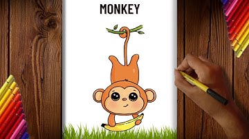 How To Draw Monkey | Monkey Drawing | बंदर का चित्र आसानी से बनाना सीखे | Monkey