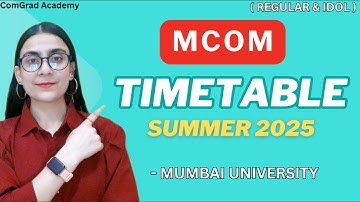 MCOM Timetable for May 2025| Mumbai university| IDOL MCOM timetable| #mcom #mumbaiuniversity #exam
