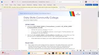 Shelly Cashman Access 365 | Module 5: End of Module Project 2 Dairy State Community College