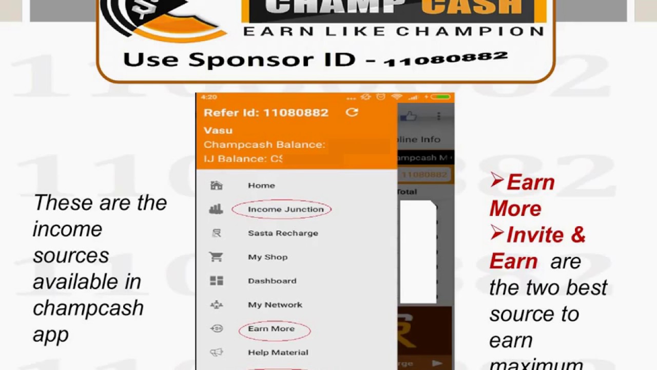 Ways To Earn Money In Champcash Application