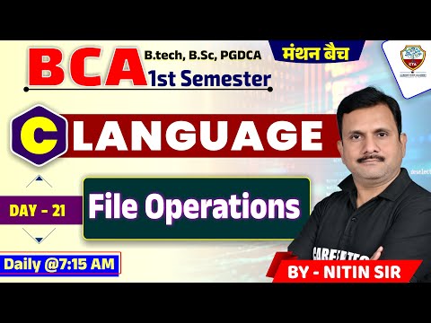 #bca C-programming Tutorial | File Operations | Day - 21 | Programming for beginners in Hindi #bca