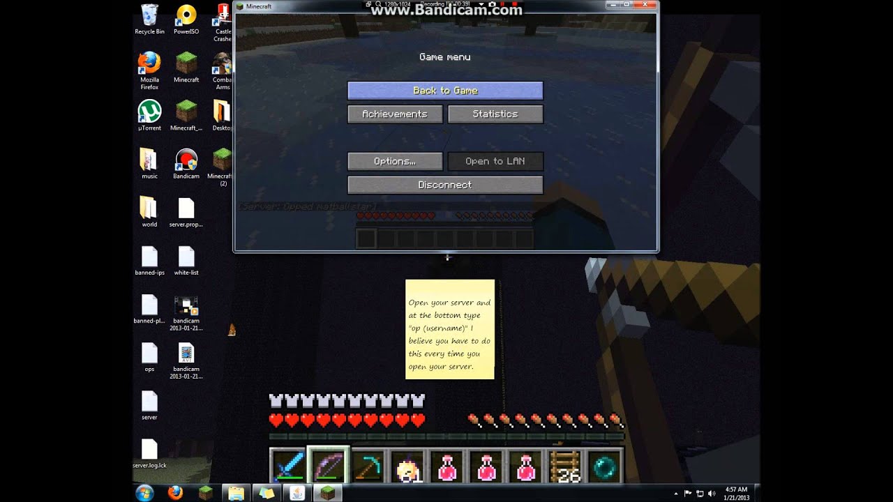 How to give yourself player commands on your own minecraft