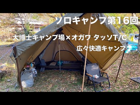 【ソロキャンプ第16回】大博士キャンプ場×オガワ タッソT/C　広々快適キャンプ