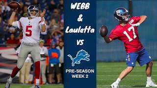 Davis Webb & Kyle Lauletta Full Highlights vs Lions (Preseason Week 2)