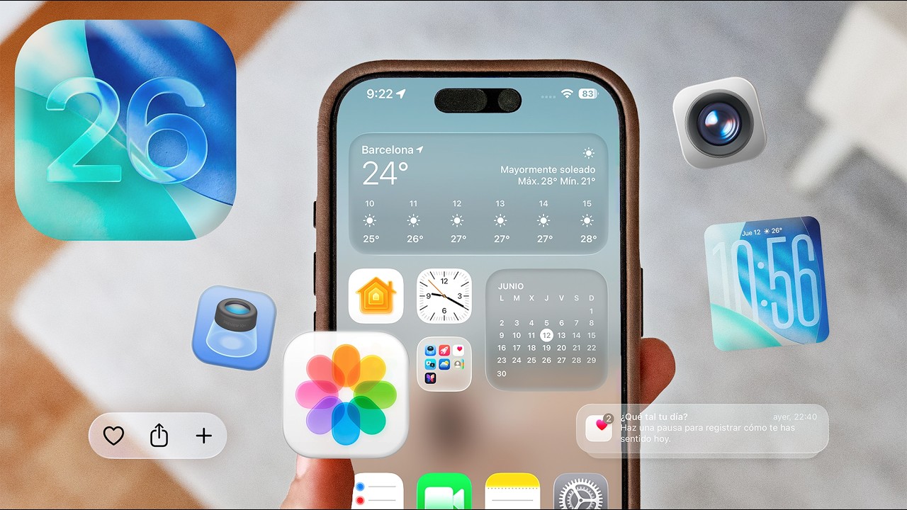 Así va a cambiar tu iPhone con iOS 26 🫧🧊 Rediseño Liquid Glass ...