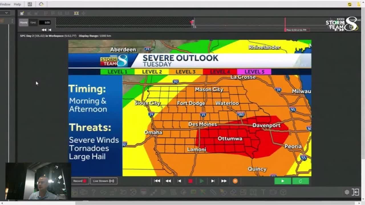Iowa weather: Tracking the latest round of severe storms Monday-Tuesday ...