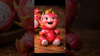 This Dragon Fruit Baby Is Too Cute 😍#Shorts #Viral #Cute #AIArt #FruitBaby #PixarStyle #Trending