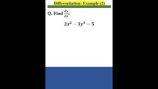 Derivative - Implicit Function #shorts #maths #calculus