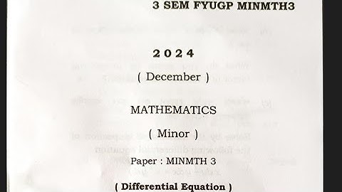 BSc 3rd semester mathematics minor paper Dibrugarh University differential equation MINMTH 3 FYUGP