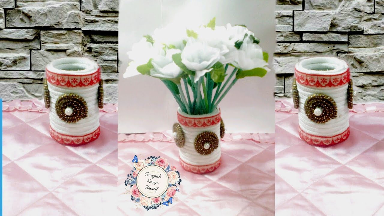  DIY  Membuat Vas Bunga Dari Barang  Bekas  YouTube