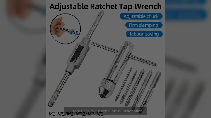 Adjustable M3-M12 T-Handle Ratchet Tap Holder Wrench Tap Wrench Drill Set Hand Tapping Tools Screw T