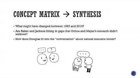 Building synthesis using a concept matrix