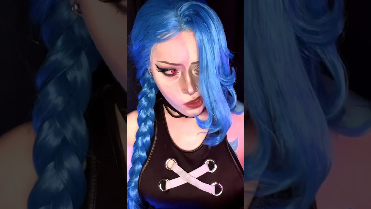 oopsie 🤭 #cosplay #makeup #leagueoflegends #arcane #jinx