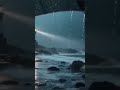 Stormy Night Take Shelter Under An Umbrella Watch The Waves Crashing #sleepsounds #heavyrain #waves