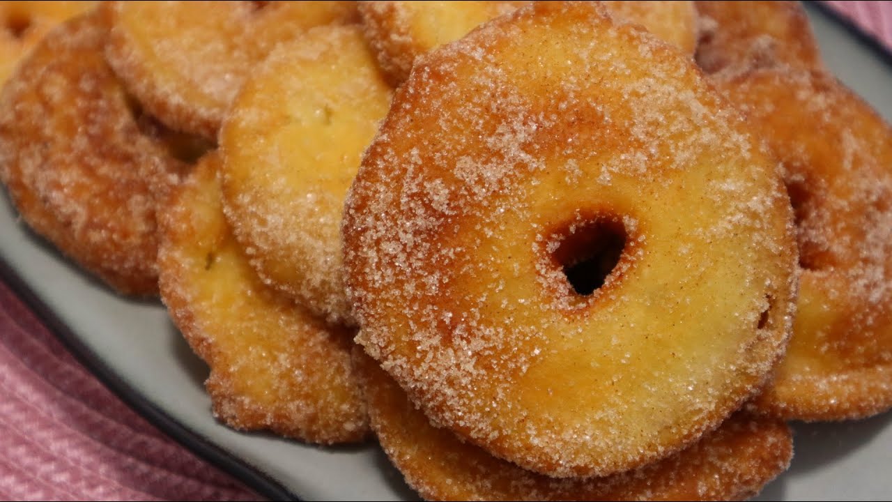 Apfel Donuts | Apfelküchle mit Zimt Zucker | Donuts ohne Hefe ...