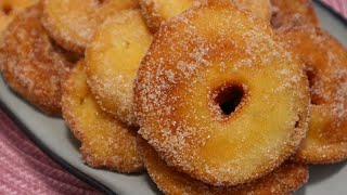 Apfel Donuts | Apfelküchle mit Zimt Zucker | Donuts ohne Hefe | Apfelküchlein