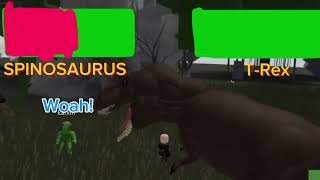 Spinosaurus Vs T-Rex With Health Bars Juric Park 3
