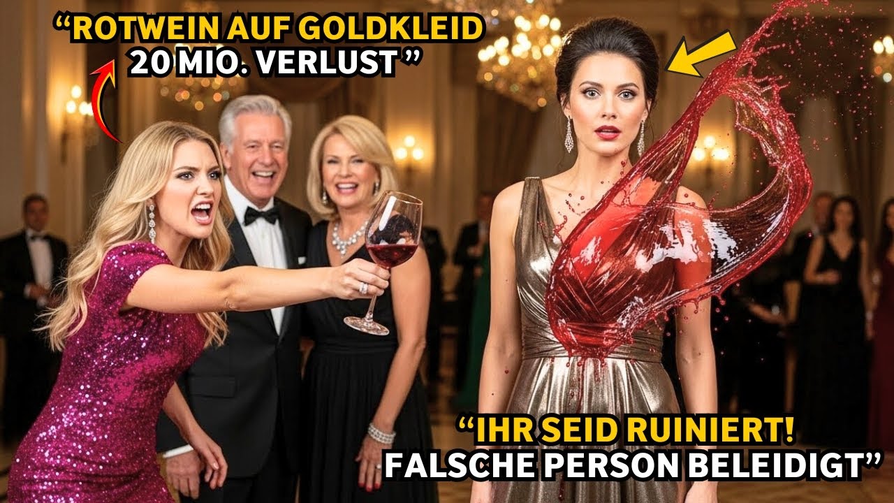 Sie ruiniert das Goldkleid – dann enthüllt der CEO ihre wahre Identität! 😱