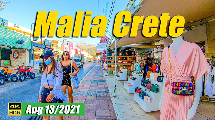 Walking in Malia Crete, Greece 2021, 4K UHD