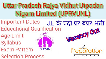 UPRVUNL JE 2021 Notification Out ! Qualification, Age, Syllabus, Exam Pattern, Selection Process