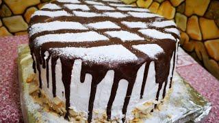 Layer cake très facile لاير كيك الشوكولاته كعكة عيد الميلاد بابسط طريقة  احسن جنواز ممكن تجربيها