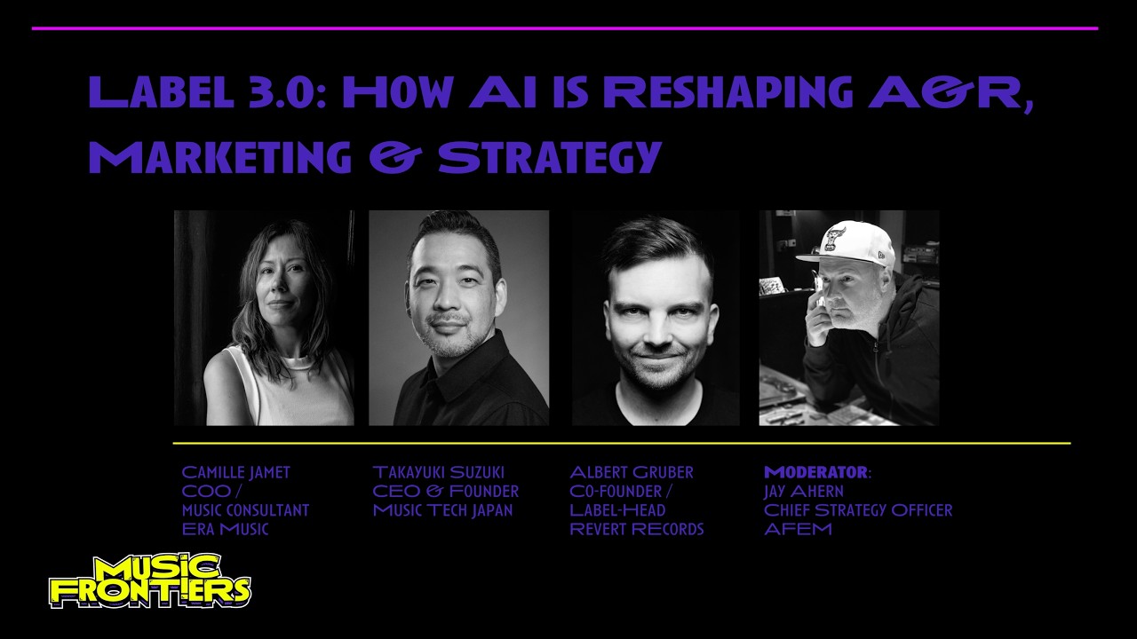 Watch MUSIC FRONTIERS - Label 3.0 How AI is reshaping A&R, Marketing & Strategy #musicindustry #AImusicbiz on YouTube Watch MUSIC FRONTIERS - Label 3.0 How AI is reshaping A&R, Marketing & Strategy #musicindustry #AImusicbiz on YouTube