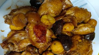 how to cook braised chicken wings with chestnut and mushrooms