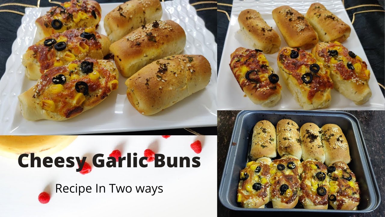 Cheesy Garlic Burger Buns Stuffed Garlic bread घर में बर्गर बन बनाने की आसान विधि YouTube