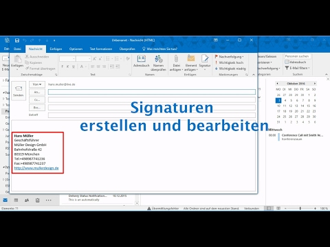 Outlook 2016: Signaturen erstellen und bearbeiten