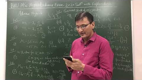 BHU MSc physics Entrance Exam 2020 Solutions