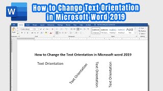 How to Change Text Orientation in Microsoft word 2019 | How to change Text Direction in Ms Word 2019 screenshot 2