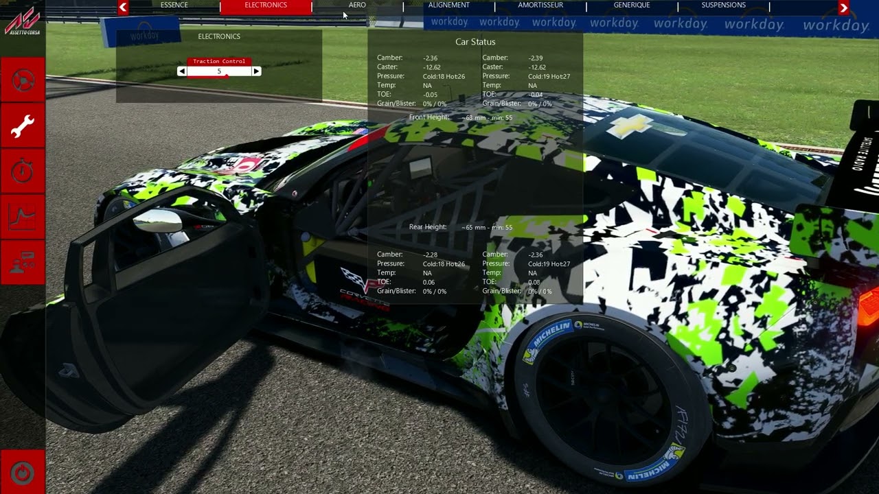 CHEVROLET CORVETTE C7R, ISTANBUL PARK, SETUP, FOR 7 LAPS OF THE TRACK IN COMPETITION, AC