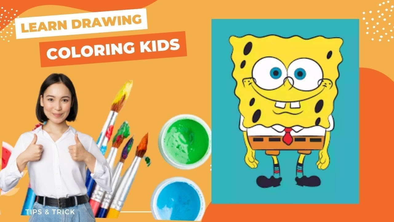 Coloring SpongeBob Squarepants | Coloring Page for kids - YouTube