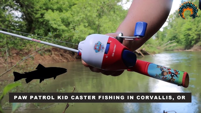 Catching Bass with Kids Paw Patrol Fishing pole in Freezing