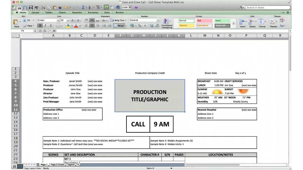 Call Sheet Template: FREE Filmmaking Production Documents  Indie With Regard To Blank Call Sheet Template