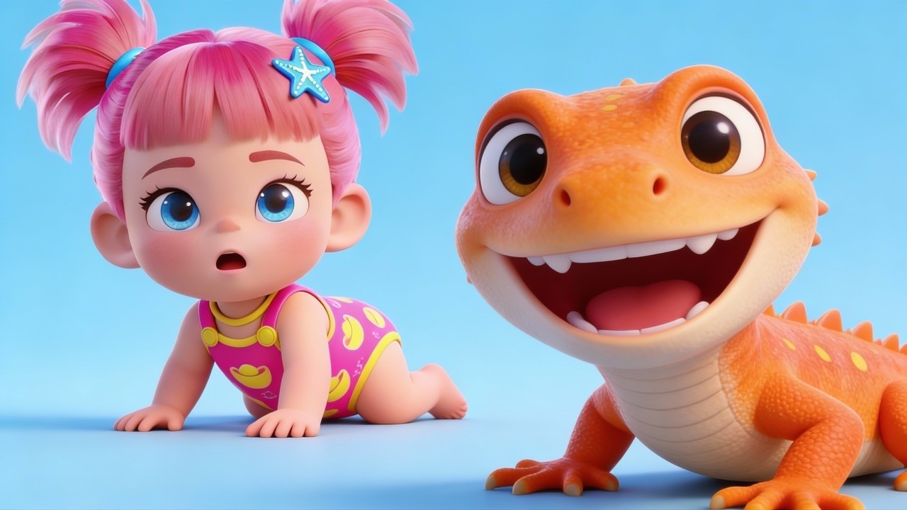 Cicak Kecil di Dinding | Lagu Hewan | Lagu Anak Monster Baby Red | Lagu Anak-anak