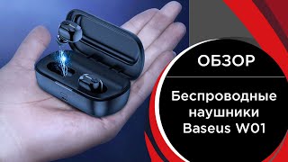 Беспроводные наушники Baseus TWS 6ч с зарядным кейсом 2000мАч W01 black (NGW01-01)