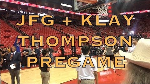 Klay Thompson pregame routine w/ James F. Goldstein looking on from Houston before 2018 WCF G7
