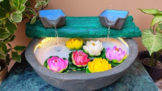Diy water fountain for home decoration || handmade waterfall || raj easy craft