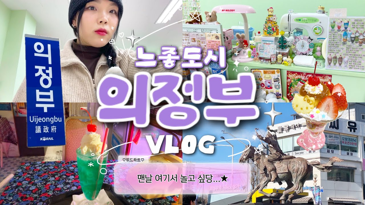 나혼자 의정부🚶‍♀️다음에 또 가야지 (콧물을 훔치며😷) 한파에 혼자 돌아다니다 감기 걸린 의정부 브이로그🍮 느좋 소품샵, 레트로 카페🍹