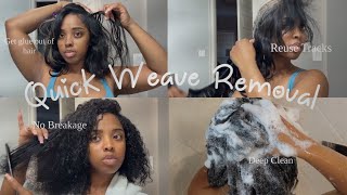 How to Properly Take Down Your Quick Weave! Quick & Easy NO DAMAGE